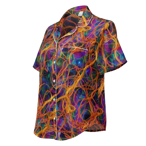Spectral Weave on a Women's Short Sleeve Pajama Top