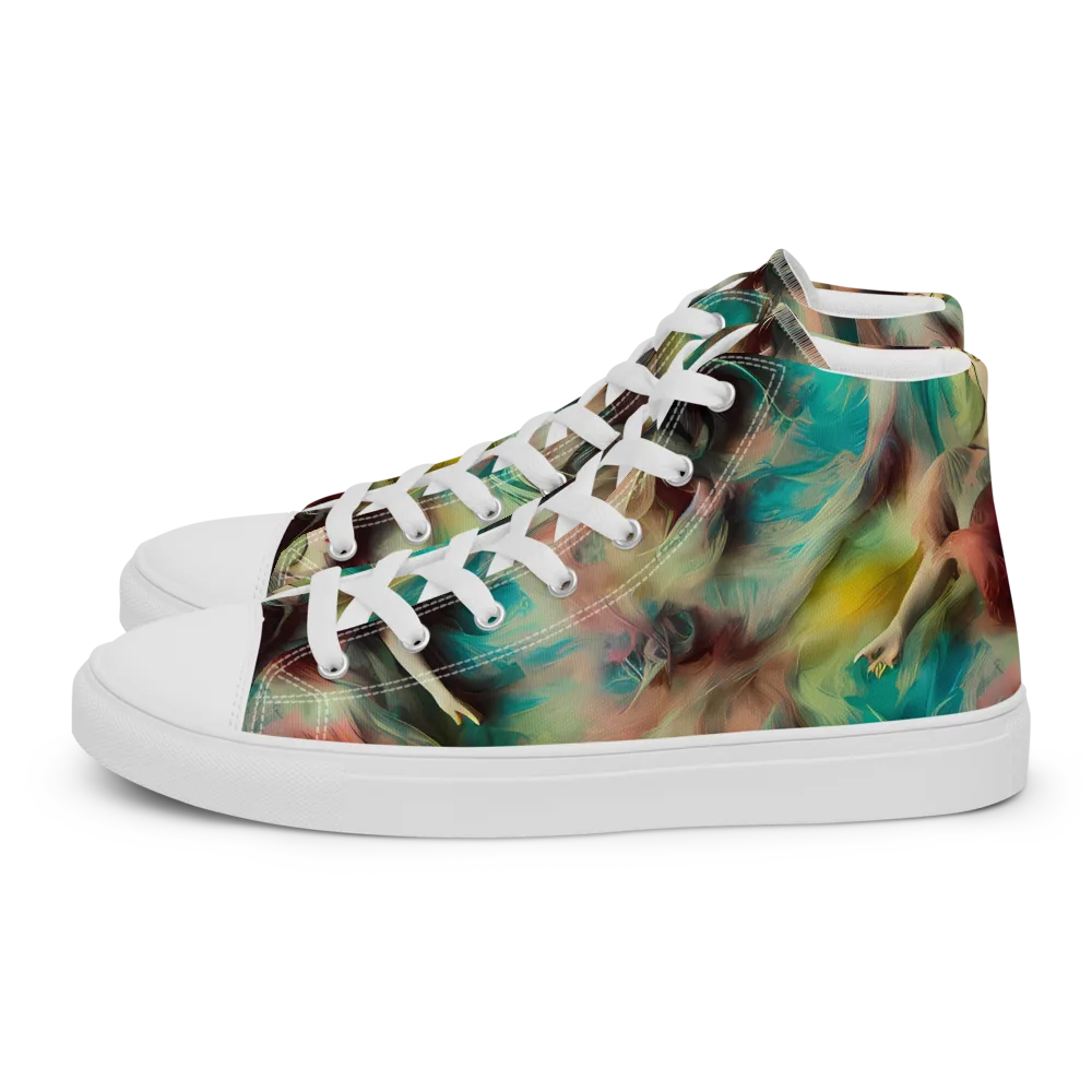 Enchanted Fusion on Men's High Top Canvas Shoes — Left