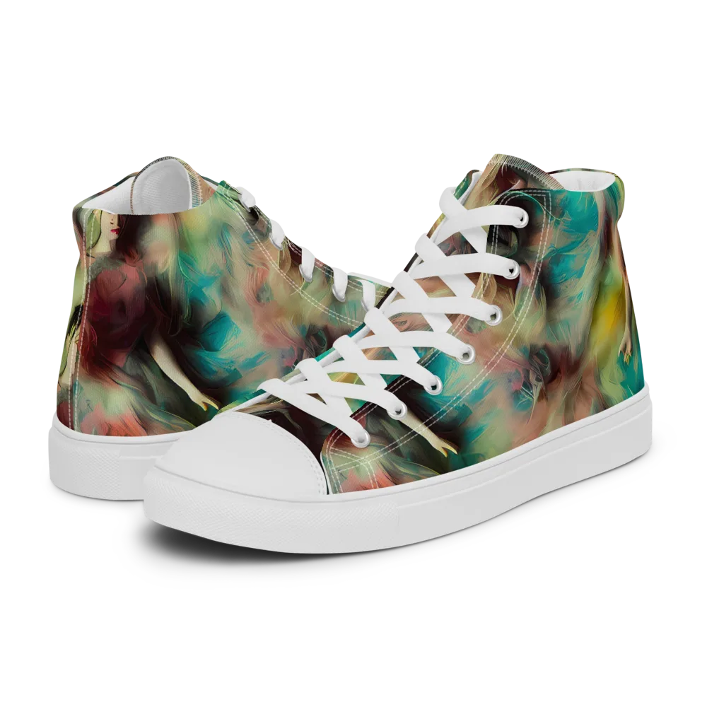 Enchanted Fusion on Men's High Top Canvas Shoes — Left