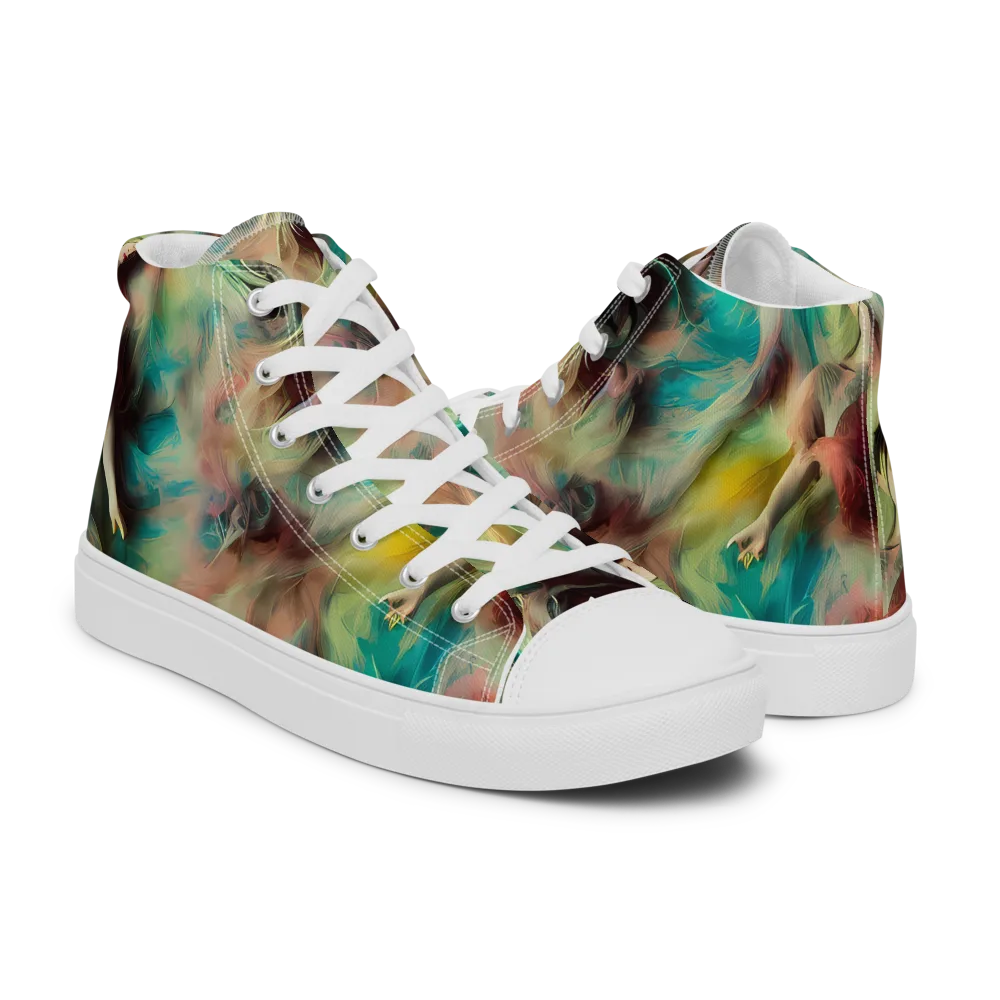 Enchanted Fusion on Men's High Top Canvas Shoes — Right