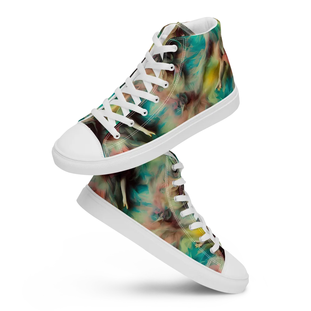Enchanted Fusion on Men's High Top Canvas Shoes — Front
