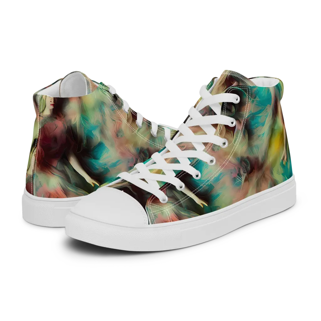 Enchanted Fusion on Women's High Top Canvas Shoes — Left