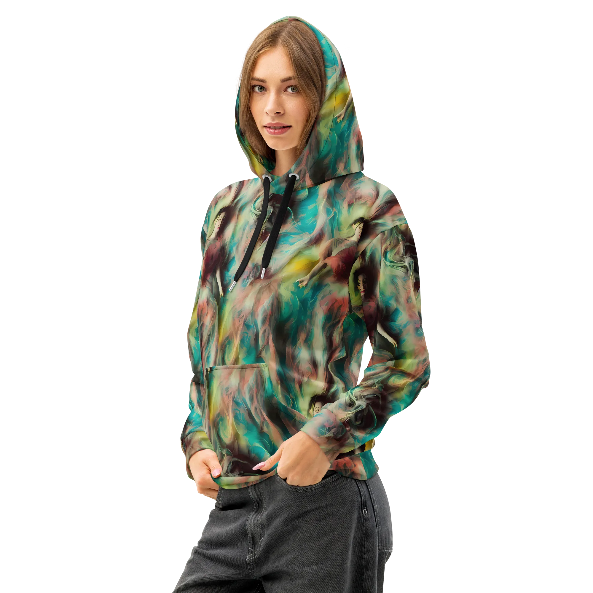 Enchanted Fusion on Cotton Hoodie — Left Front