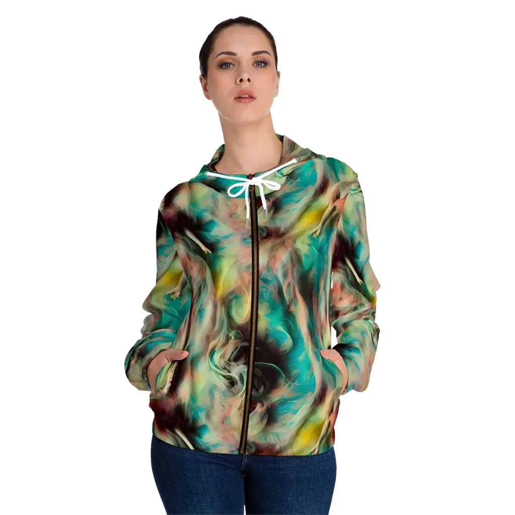 Enchanted Fusion on Women's Full-Zip Hoodie — Front On Person