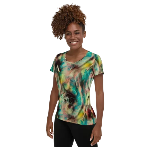 Enchanted Fusion on a Women's Athletic T-Shirt