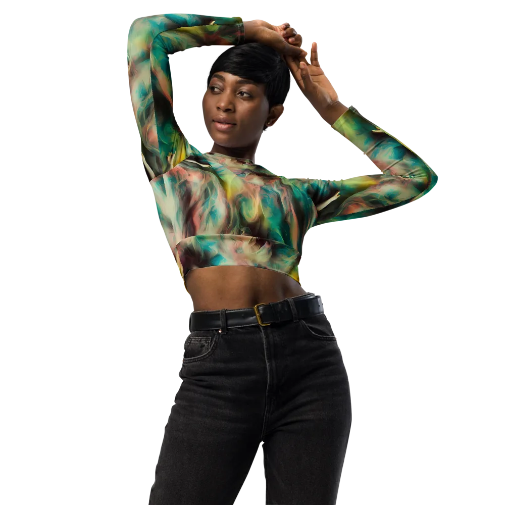 Enchanted Fusion on Long Sleeve Crop Top — Front