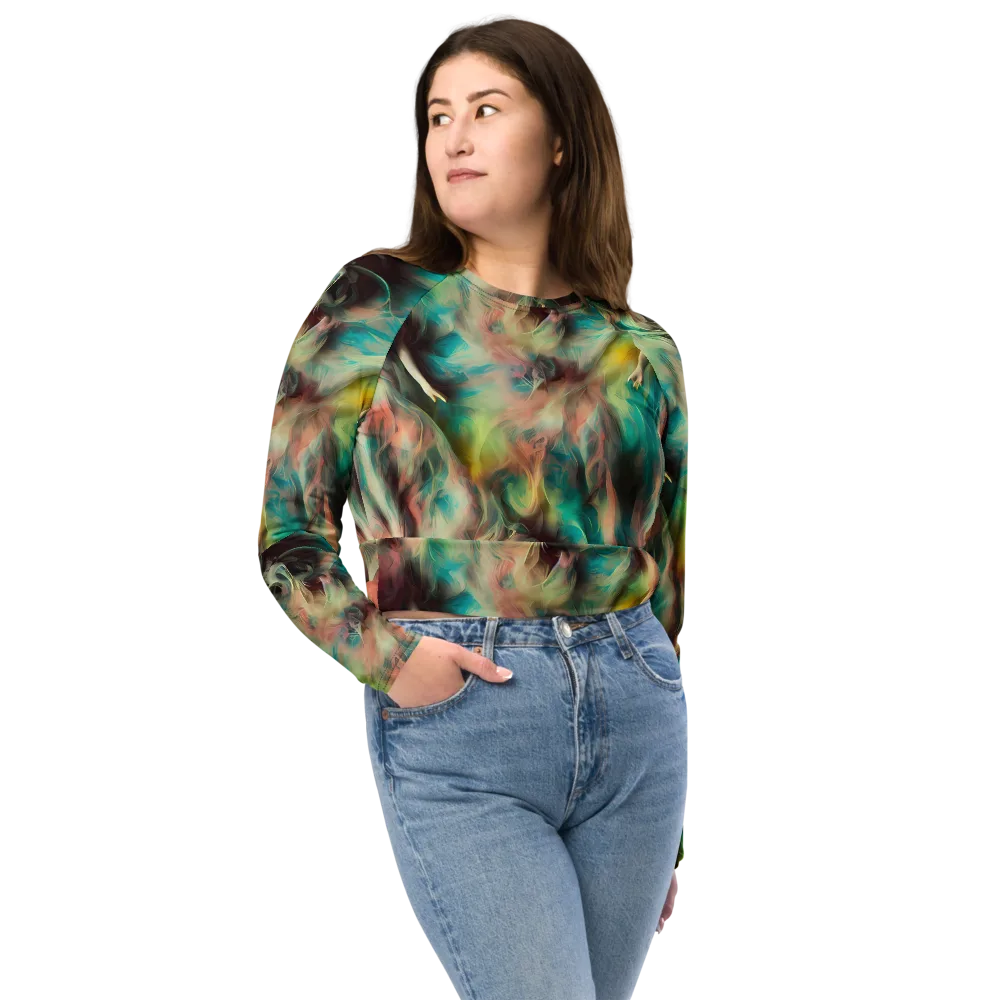 Enchanted Fusion on Long Sleeve Crop Top — Front