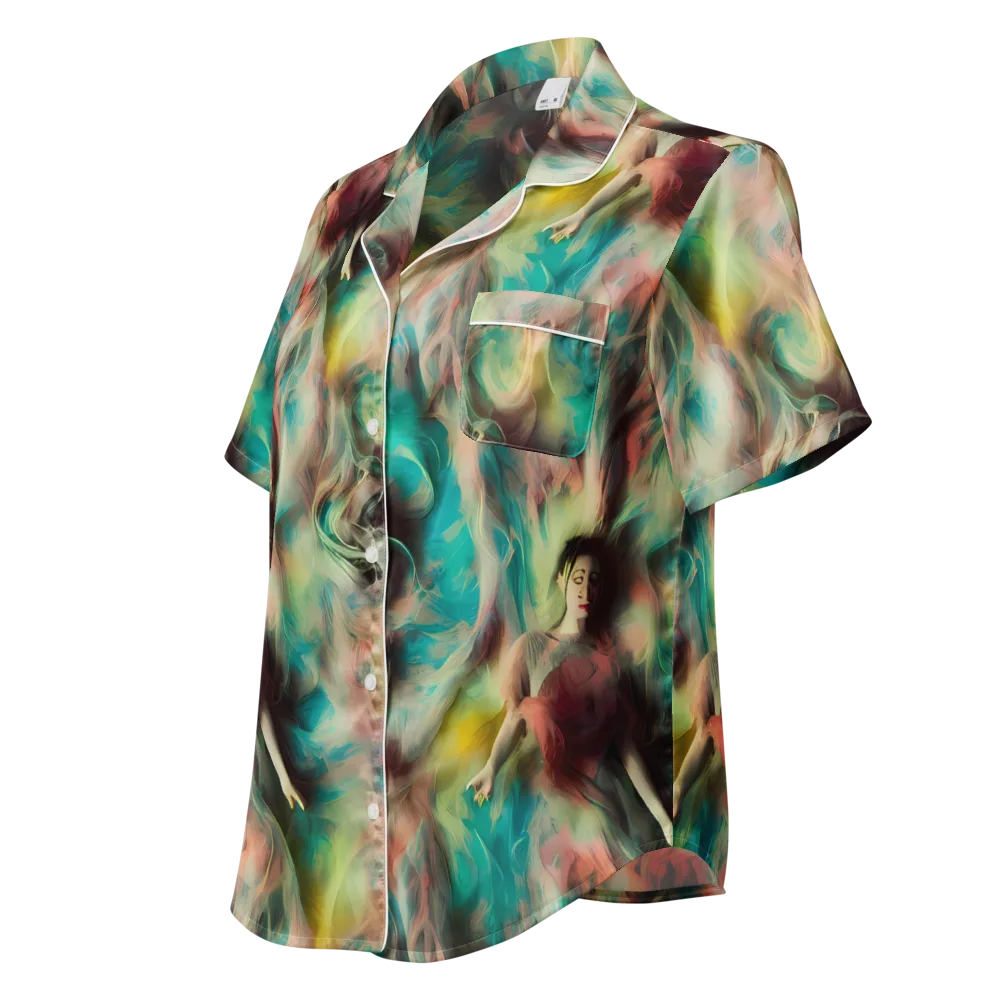 Enchanted Fusion on Women's Short Sleeve Pajama Top — Left Front