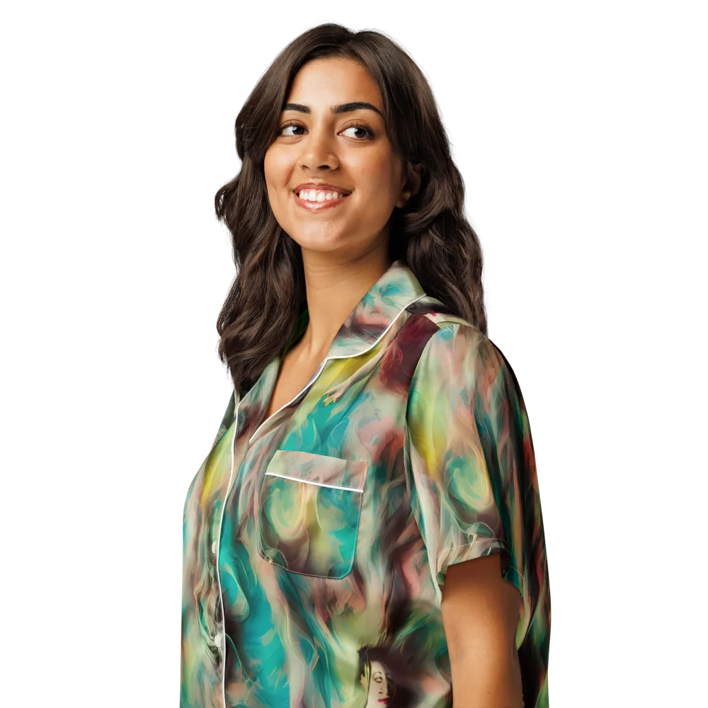 Enchanted Fusion on Women's Short Sleeve Pajama Top — Left Front