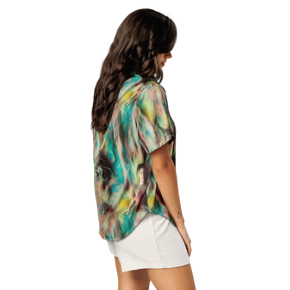 Enchanted Fusion on Women's Short Sleeve Pajama Top — Right Back