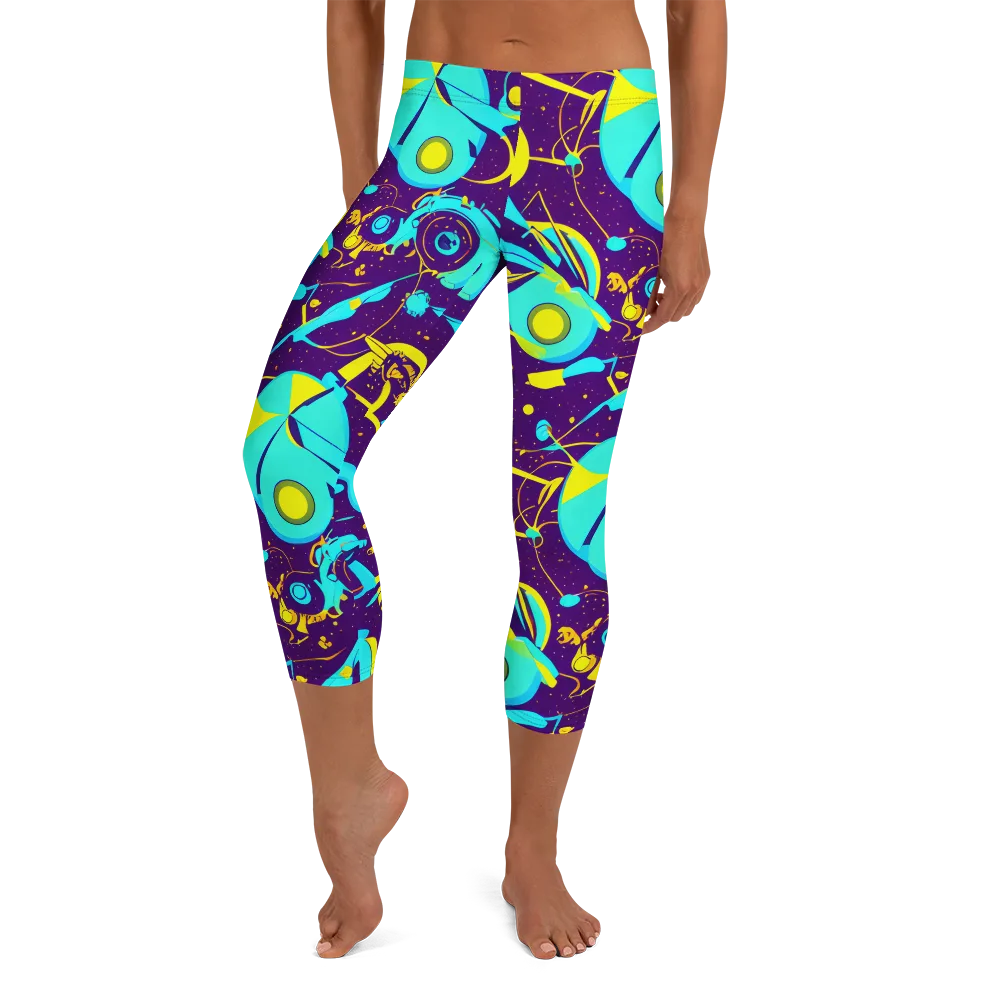 Azure Odyssey on Capri Leggings — Front