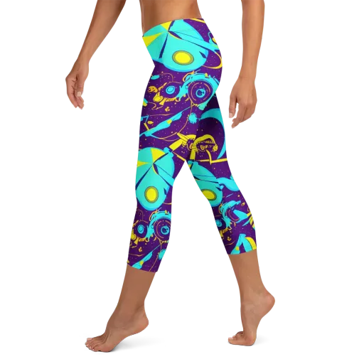 Azure Odyssey on a Capri Leggings