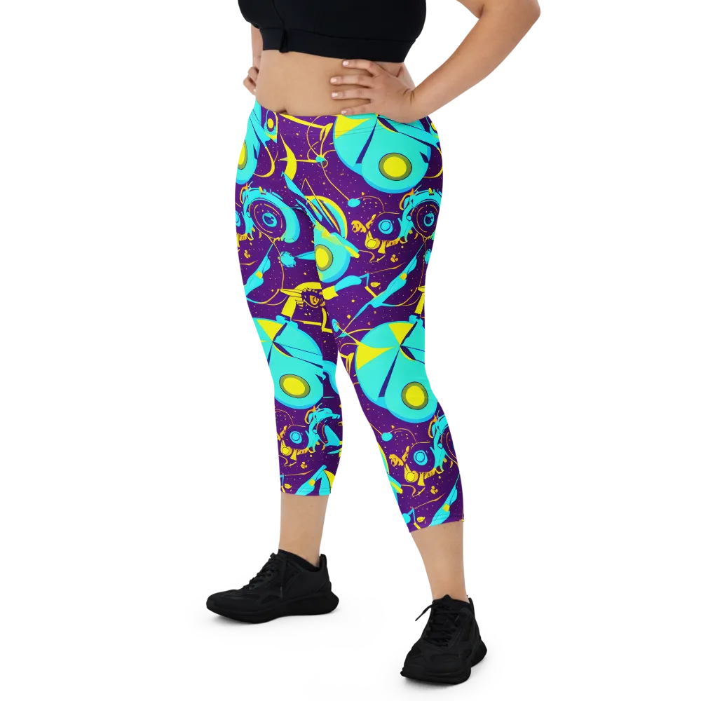 Azure Odyssey on Capri Leggings — Front