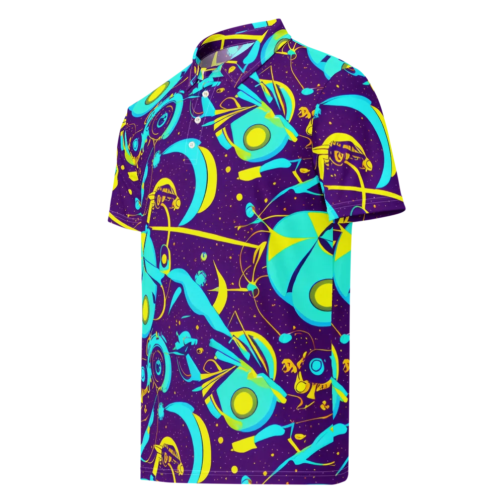 Azure Odyssey on Men's Slim Fit Polo Shirt — Left Front