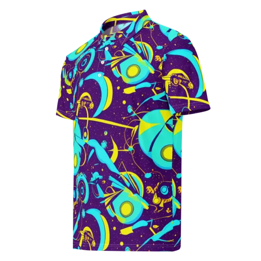 Azure Odyssey on a Men's Slim Fit Polo Shirt