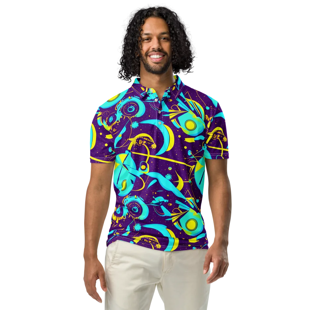 Azure Odyssey on Men's Slim Fit Polo Shirt — Front