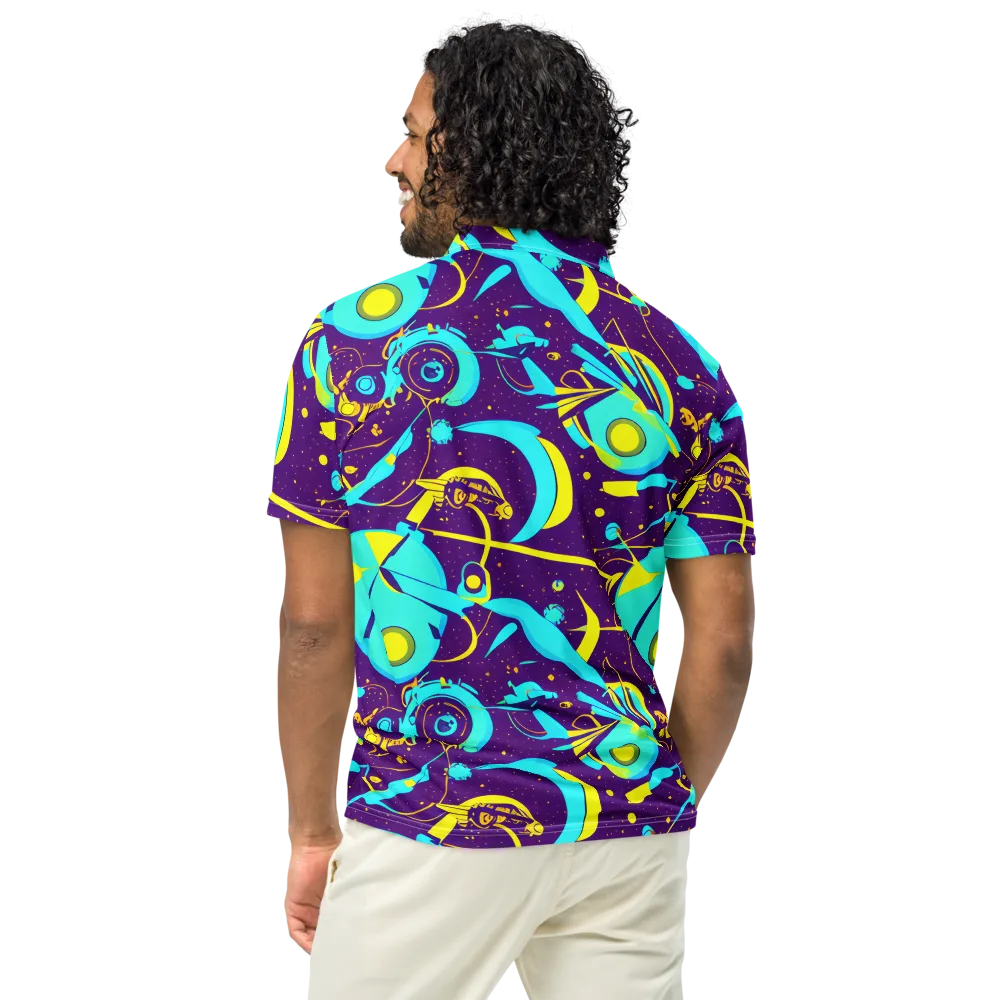 Azure Odyssey on Men's Slim Fit Polo Shirt — Back