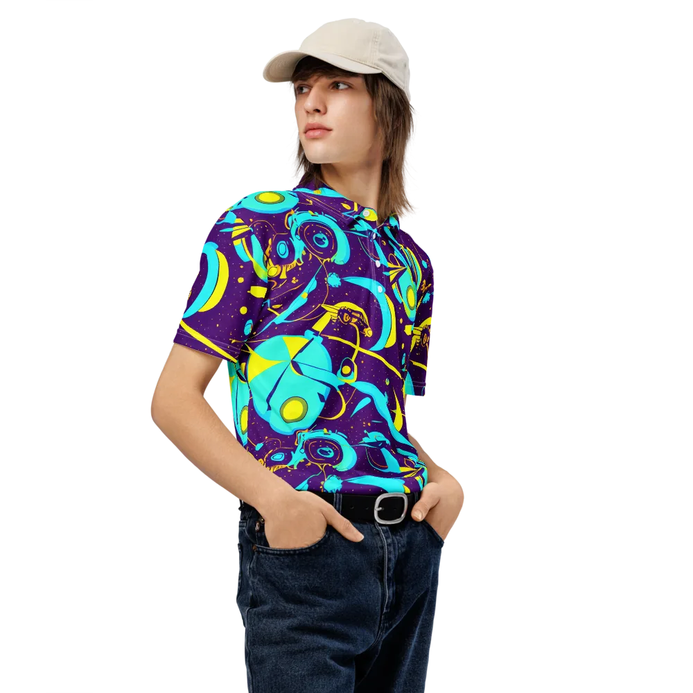 Azure Odyssey on Men's Slim Fit Polo Shirt — Right Front
