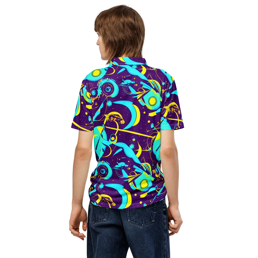 Azure Odyssey on Men's Slim Fit Polo Shirt — Back
