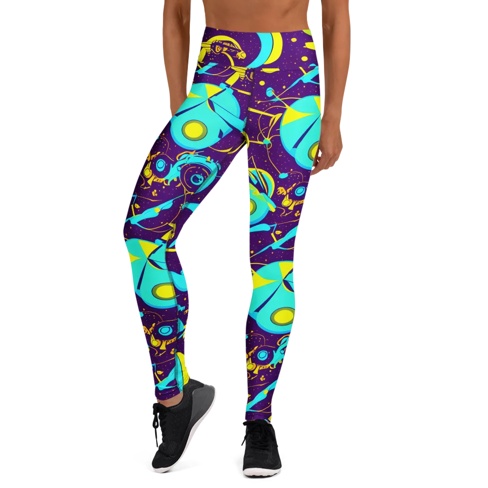 Azure Odyssey on Yoga Leggings — Front