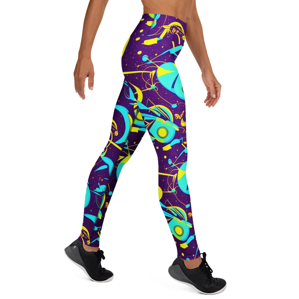Azure Odyssey on Yoga Leggings — Right