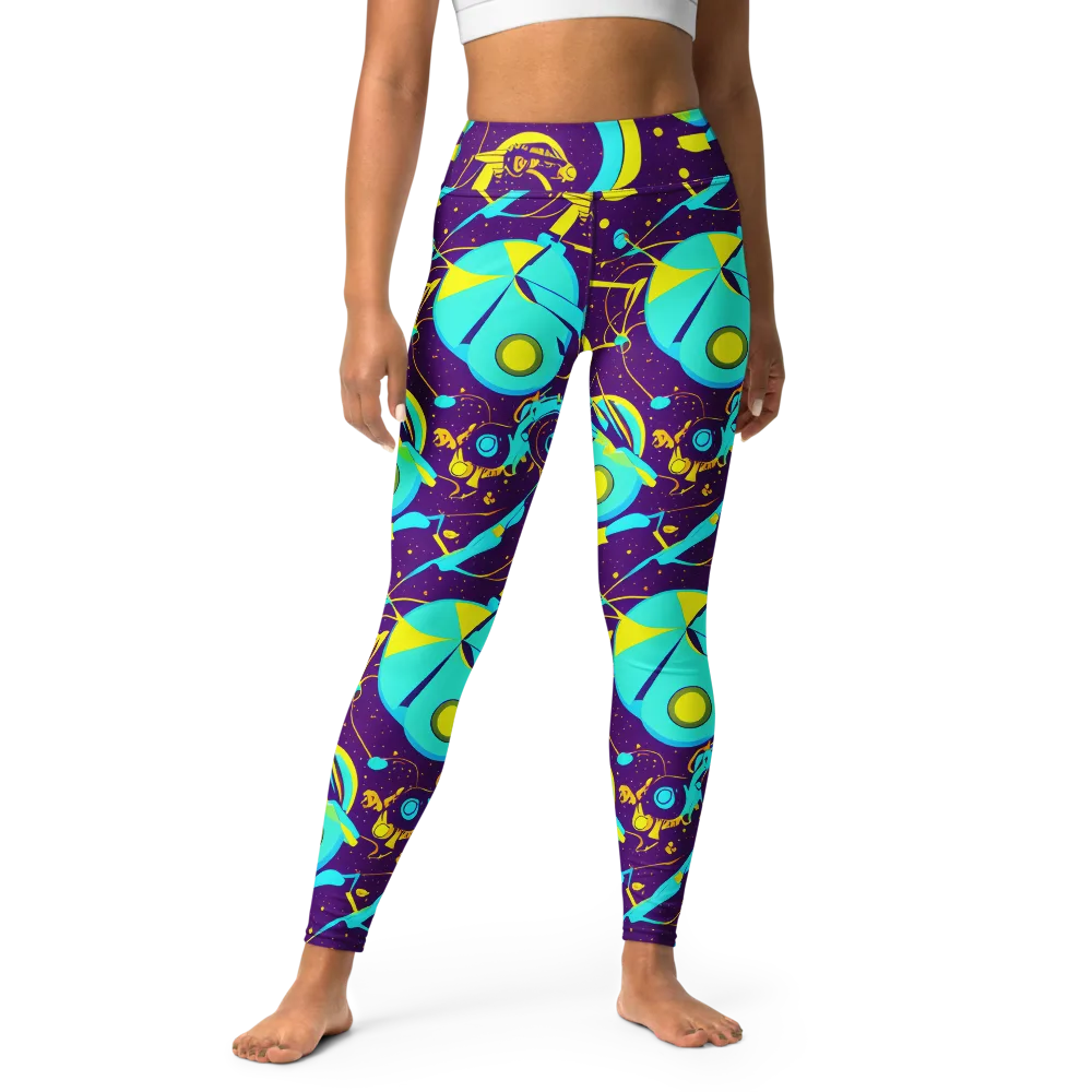 Azure Odyssey on Yoga Leggings — Front
