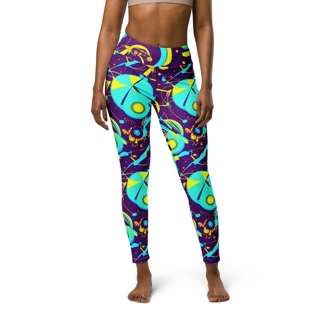 Azure Odyssey on Yoga Leggings — Front