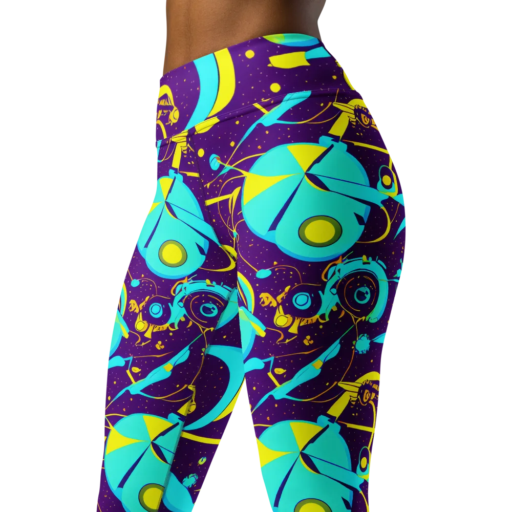 Azure Odyssey on Yoga Leggings — Left Front
