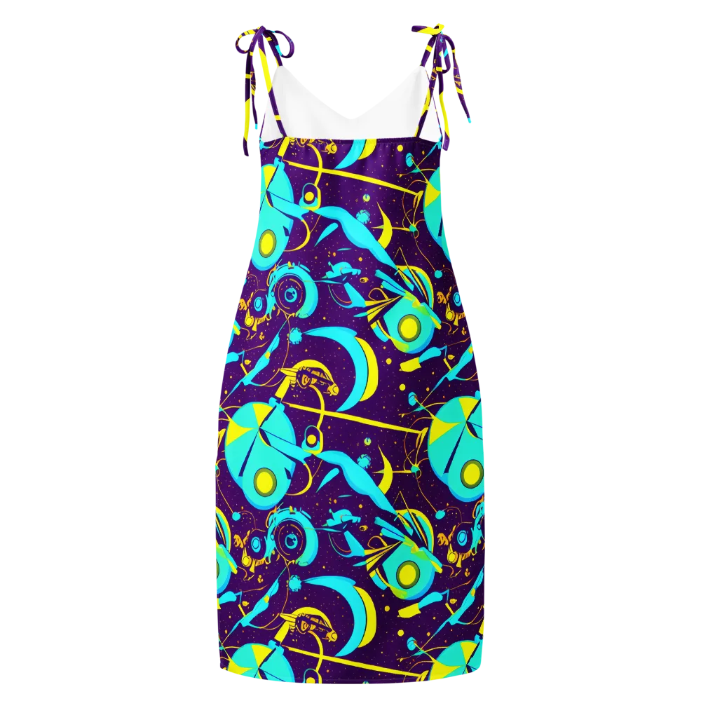 Azure Odyssey on Slip Dress — Back