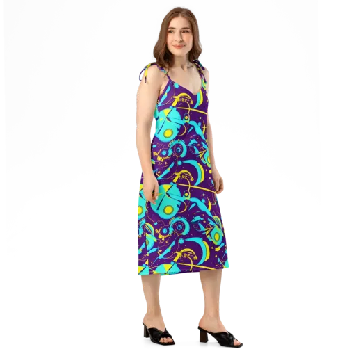 Azure Odyssey on a Slip Dress