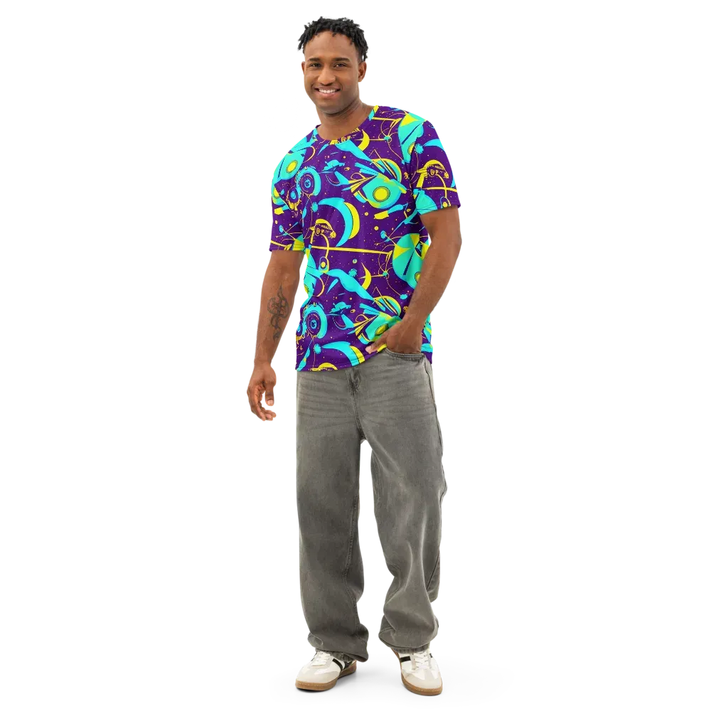 Azure Odyssey on Men's Cotton Crew Neck T-Shirt — Front