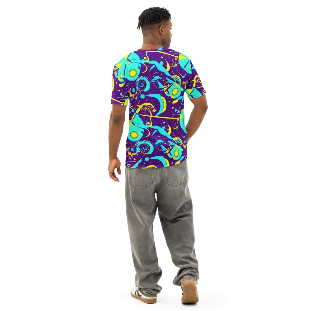 Azure Odyssey on Men's Cotton Crew Neck T-Shirt — Back