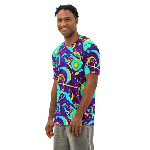 Azure Odyssey on a Men's Cotton Crew Neck T-Shirt