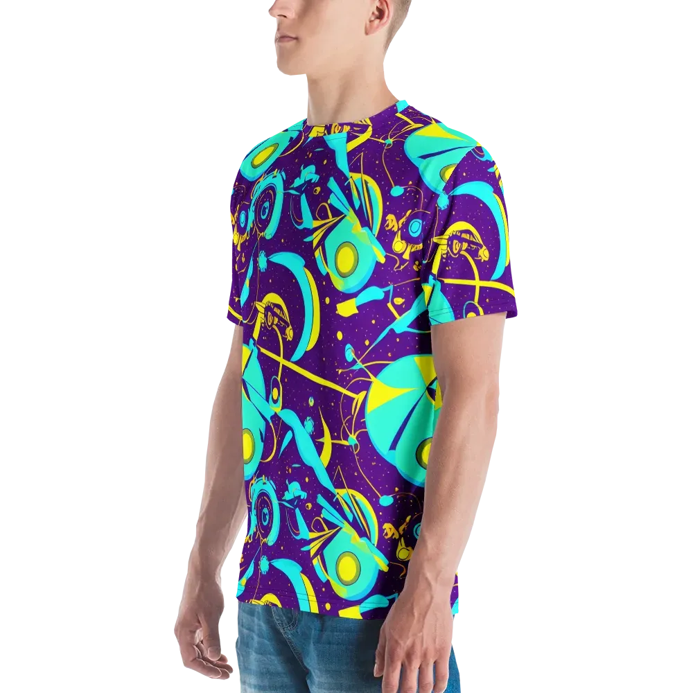 Azure Odyssey on Men's Crew Neck T-Shirt — Left