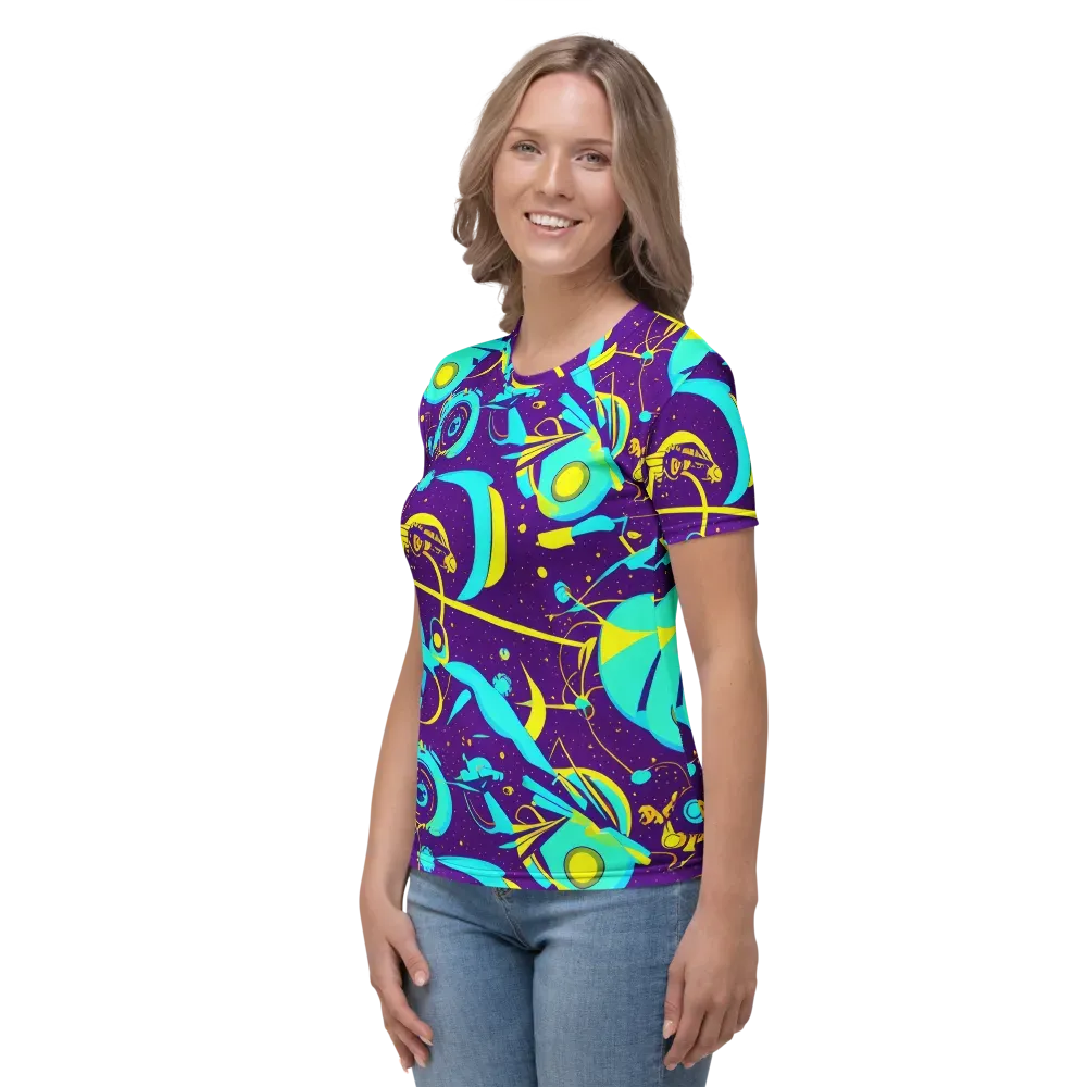Azure Odyssey on Women's Crew Neck T-Shirt — Left