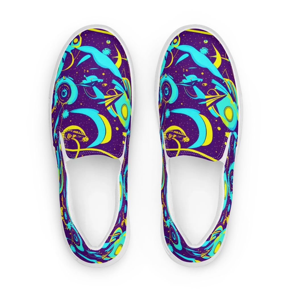 Azure Odyssey on Men's Slip-On Canvas Shoes — Front