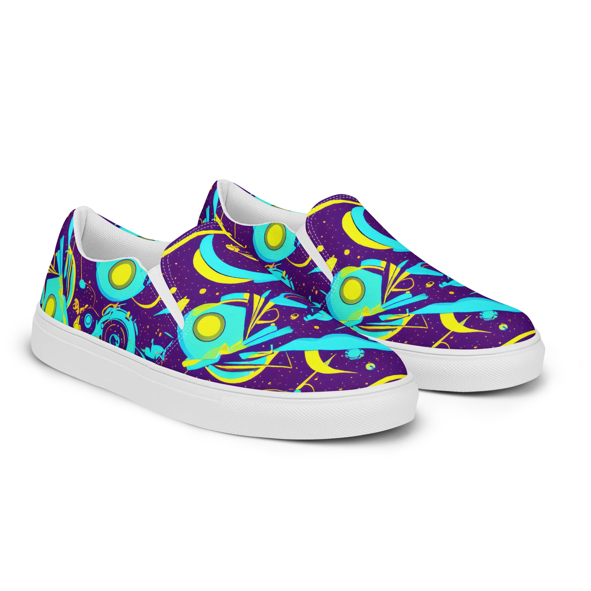 Azure Odyssey on Men's Slip-On Canvas Shoes — Right Front