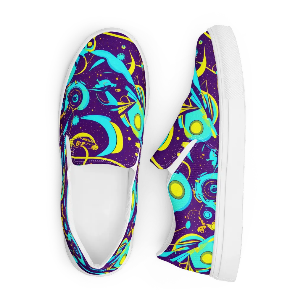 Azure Odyssey on Men's Slip-On Canvas Shoes — Front