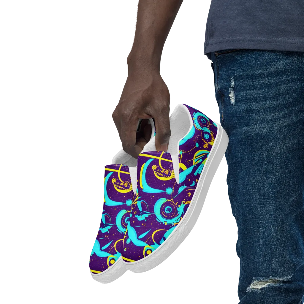Azure Odyssey on Men's Slip-On Canvas Shoes — Left Front