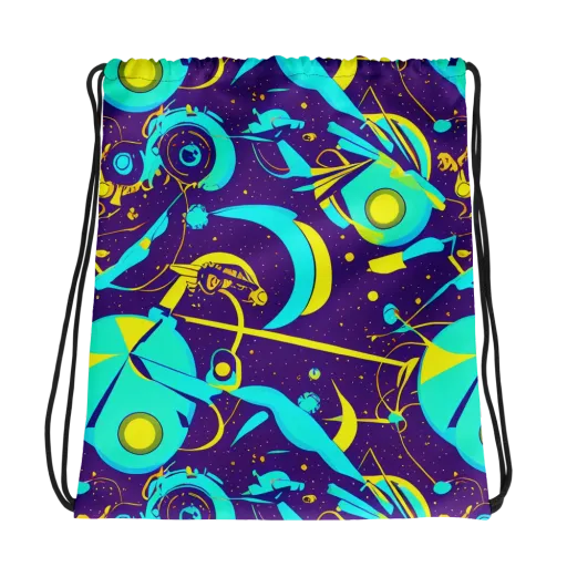 Azure Odyssey on a Drawstring Bag