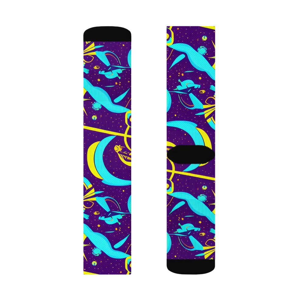Azure Odyssey on Socks — Right Sock
