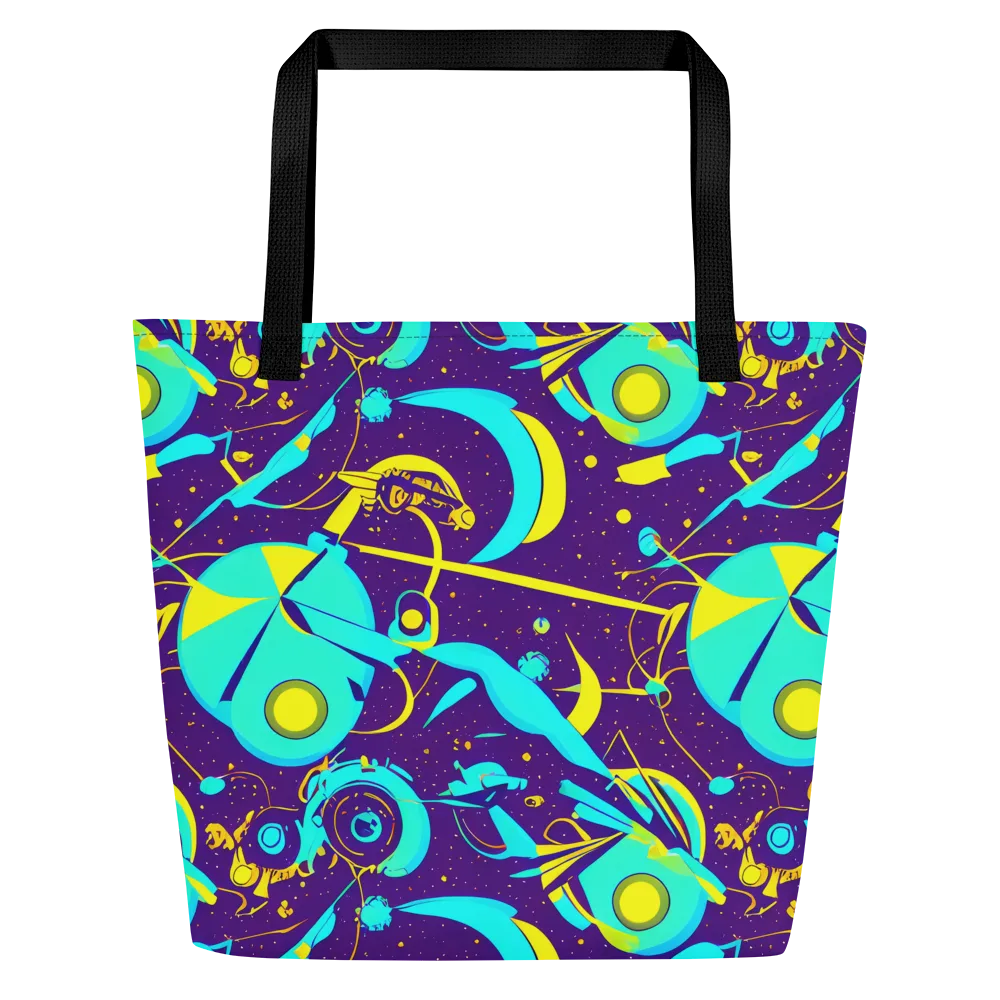 Azure Odyssey on Large Tote Bag W/ Pocket — Front