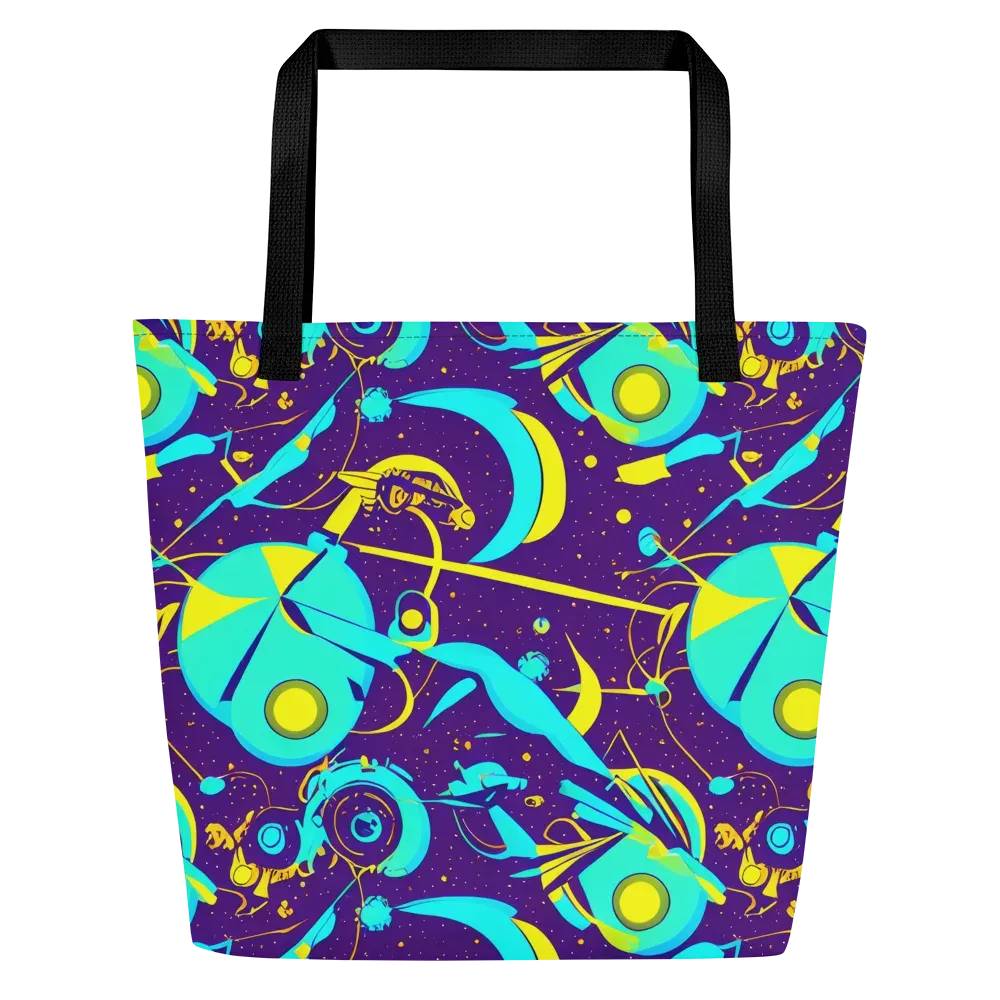 Azure Odyssey on Large Tote Bag W/ Pocket — Front