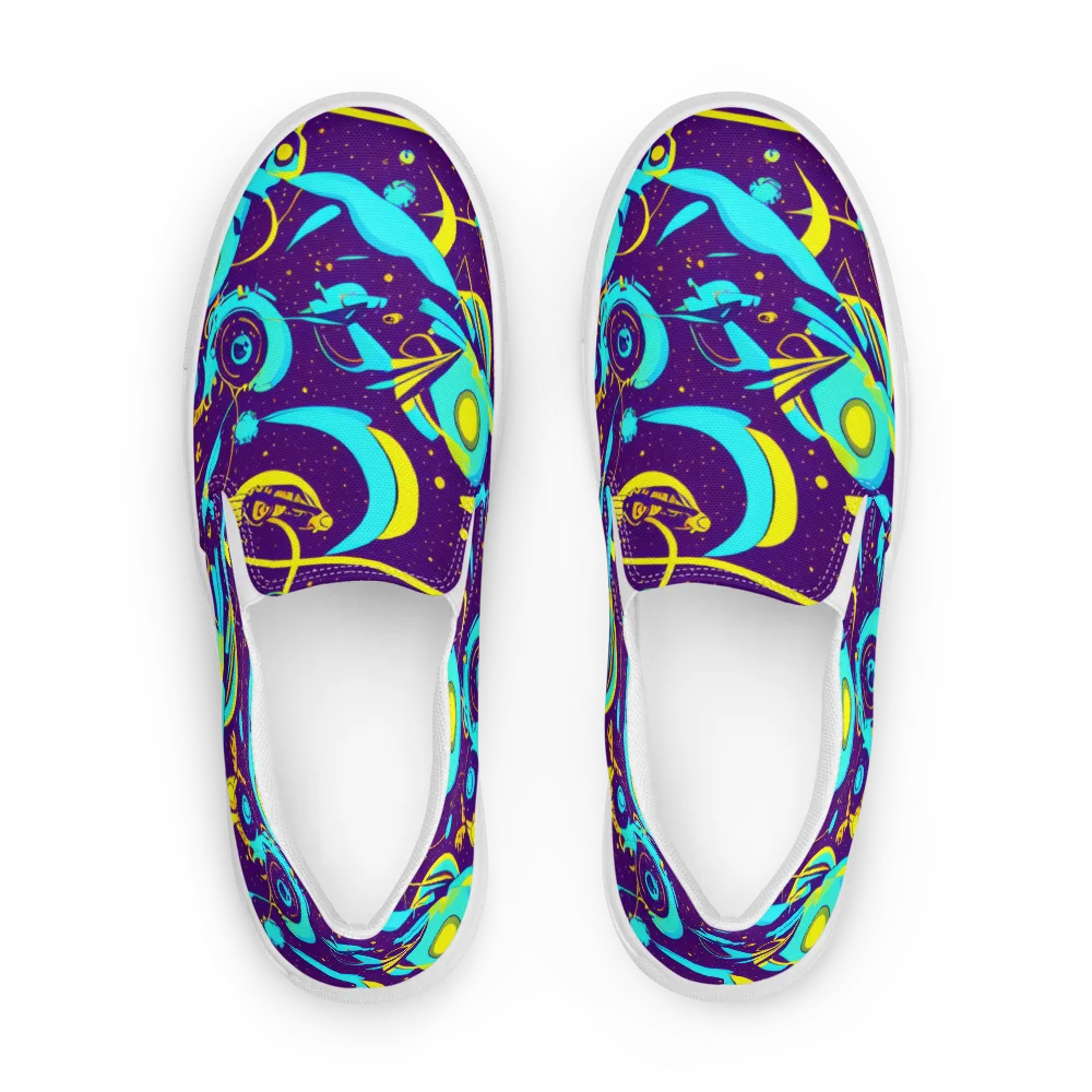 Azure Odyssey on Women's Slip-On Canvas Shoes — Front