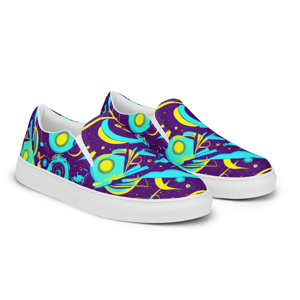 Azure Odyssey on Women's Slip-On Canvas Shoes — Right Front