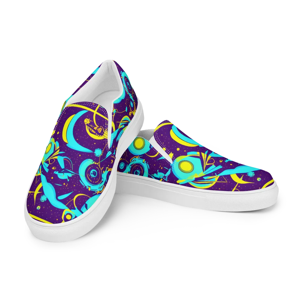 Azure Odyssey on Women's Slip-On Canvas Shoes — Left Front
