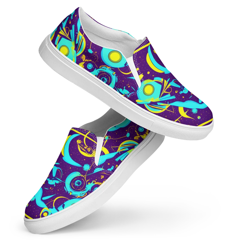 Azure Odyssey on Women's Slip-On Canvas Shoes — Front