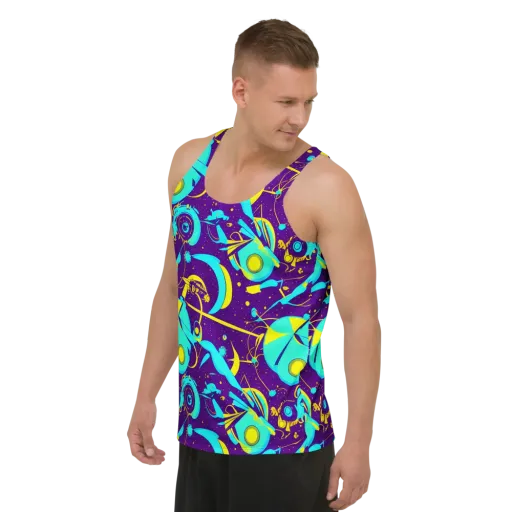 Azure Odyssey on a Men's Tank Top