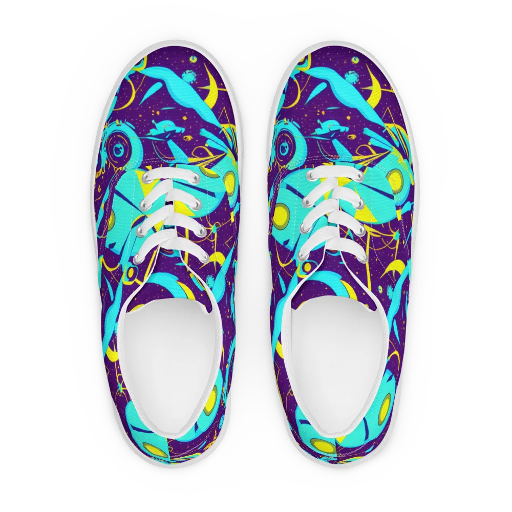 Azure Odyssey on Men's Lace-Up Canvas Shoes — Front