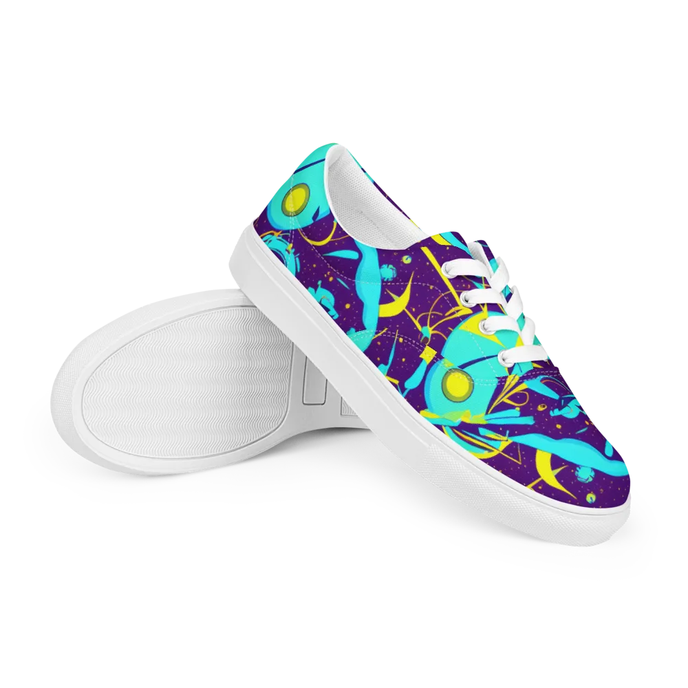 Azure Odyssey on Men's Lace-Up Canvas Shoes — Right Front